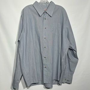 Wrangler Jeans Co Mens Button Down Long Sleeve Shirt Light Blue - 2X